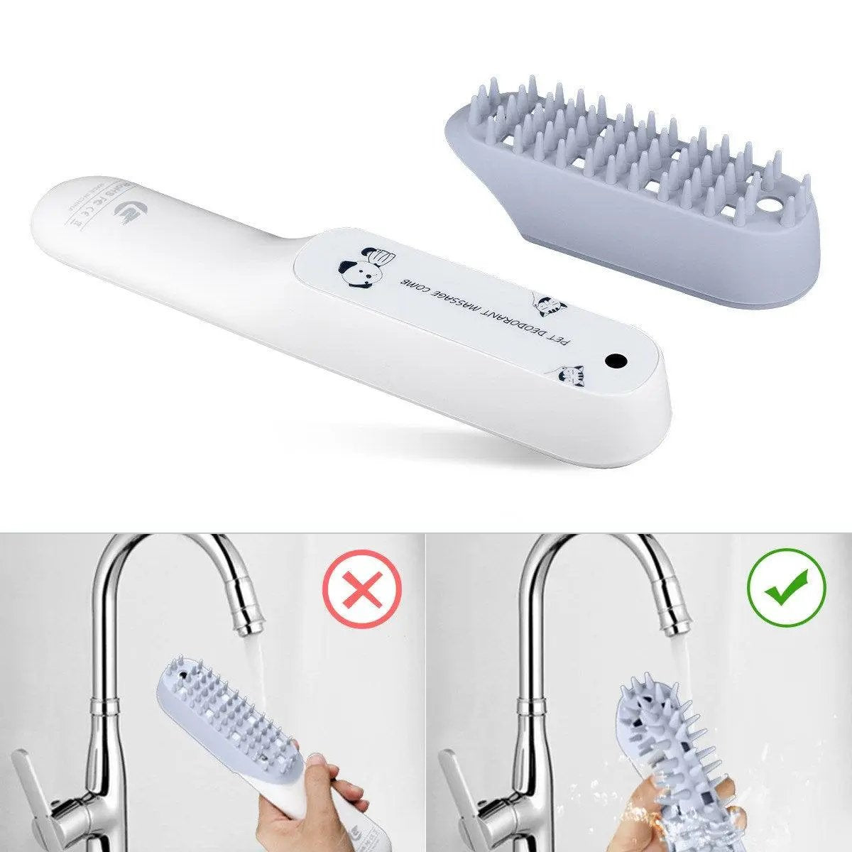 Pet Silicone Massage Brush Deodorant Sterilization Comb Handle Dog