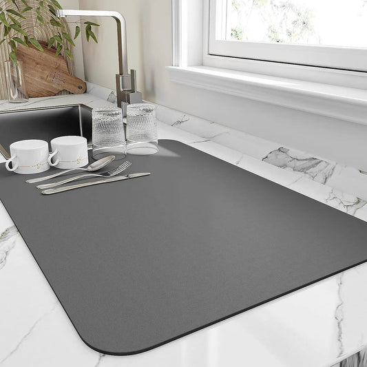 Super Absorbent Dish Drying Mat for Kitchen Counter Champagne Apollo