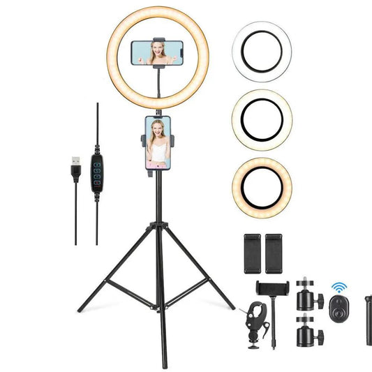 LED Ring Light With Phone Tripod Stand Kit 10" Yellow Pandora