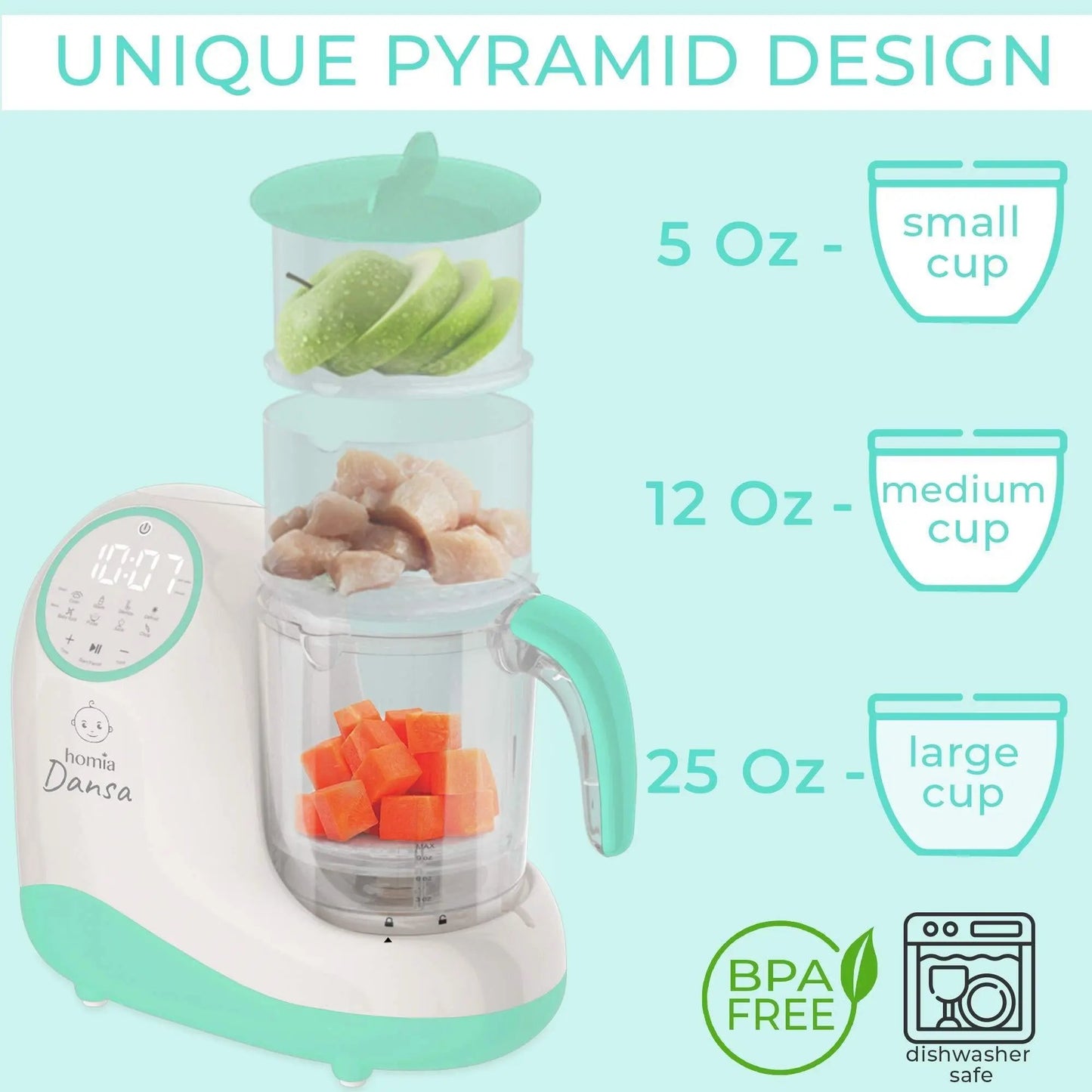 Baby Food Maker Chopper Grinder  Mills and Steamer 8 in 1 Processor Periwinkle Eros