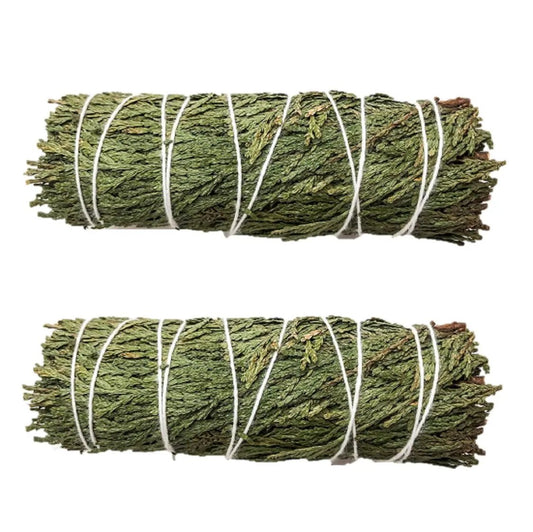 Smudging Herbs - Cedar Smudge Stick - 2 Mini Bundles Alabaster