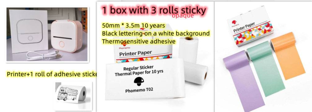 Portable Mini Thermal Label Printer Home Photo Printer Student Wrong Question Printer Bluetooth-compatible Mini Label Printer Price Tag - Shenanigans