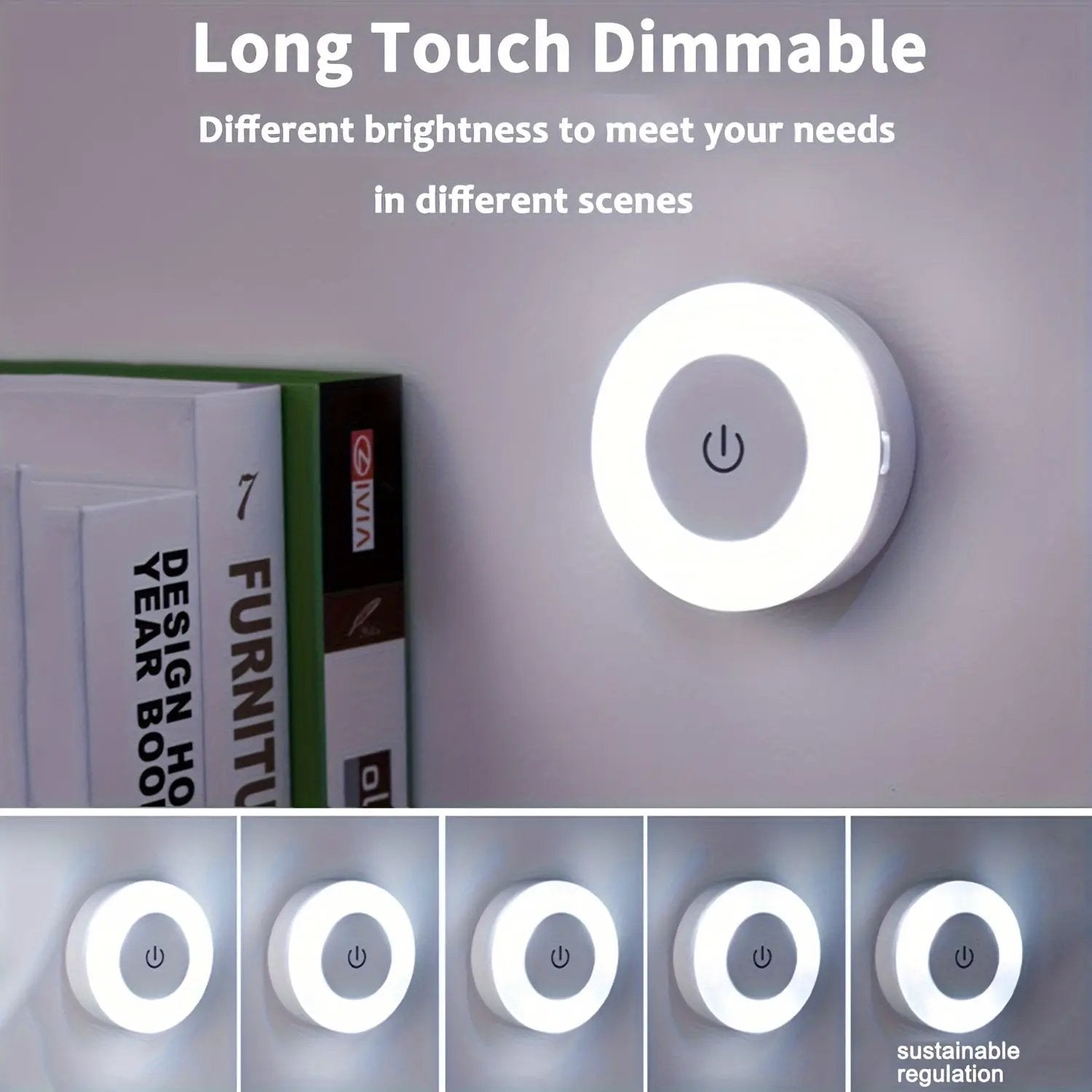 Versatile LED Touch Night Light for Home Decor Champagne Apollo
