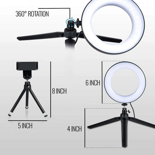 LED Ring Light With Stand For Makeup Photography Video For iPhone Periwinkle Eros