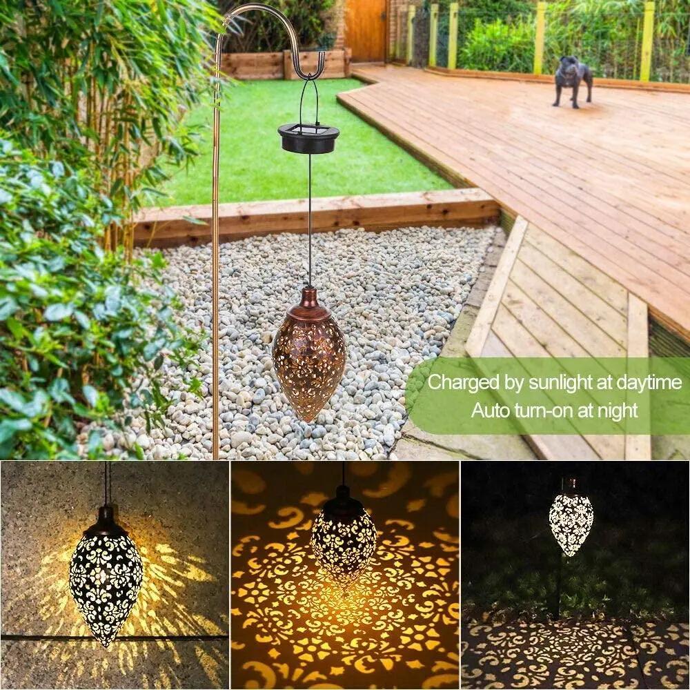 Solar Light LED Lantern Garland Waterproof Hanging Outdoor Fairy Light Pink Iolaus