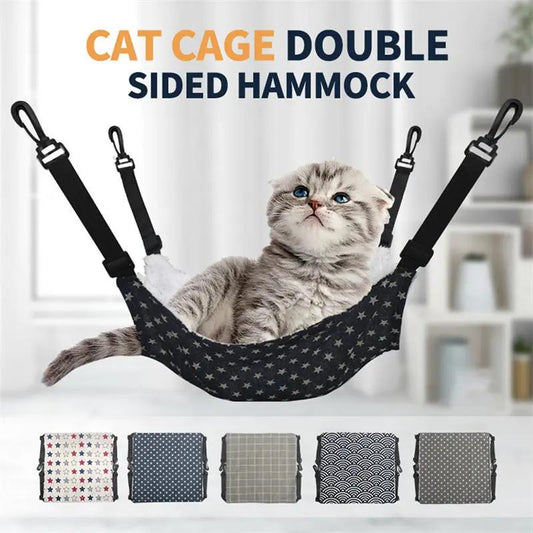 Lamb Fleece Cat Hanging Beds Pets Cage Hammock Bed For Kitten Hanging Crimson Medea