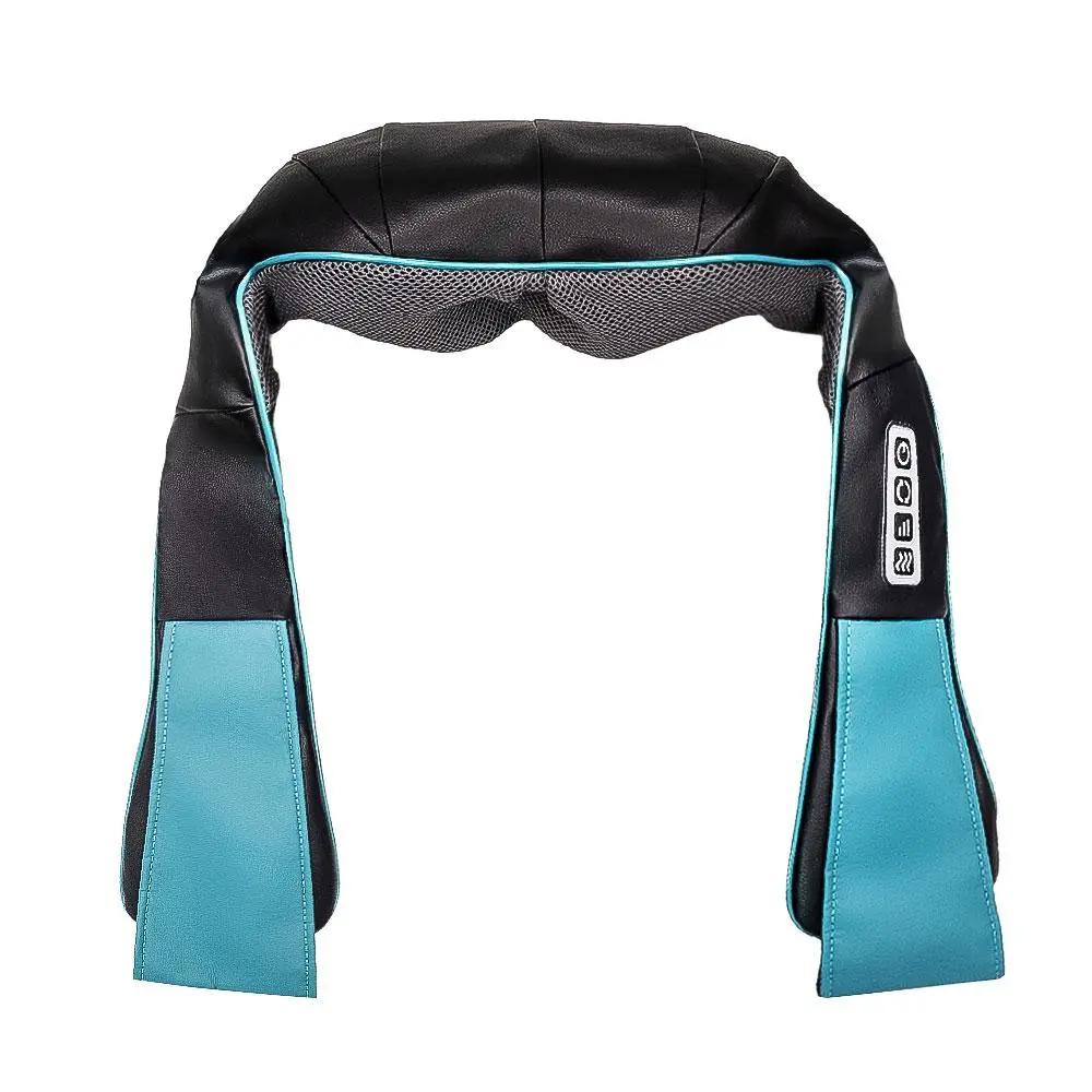 Electric Shiatsu neck and back massager with heat, adjustable intensity, and portable design