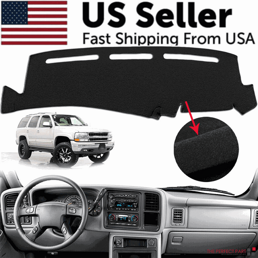 Black custom fit car dash cover mat for Chevy Silverado 1500 2500 Tahoe dashboard protection