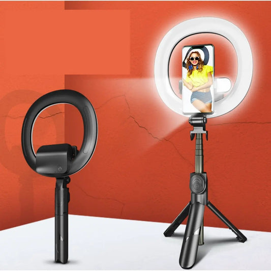Self Video Portrait Soft Halo Light Stand With Dual LED Light And Salmon Lucky