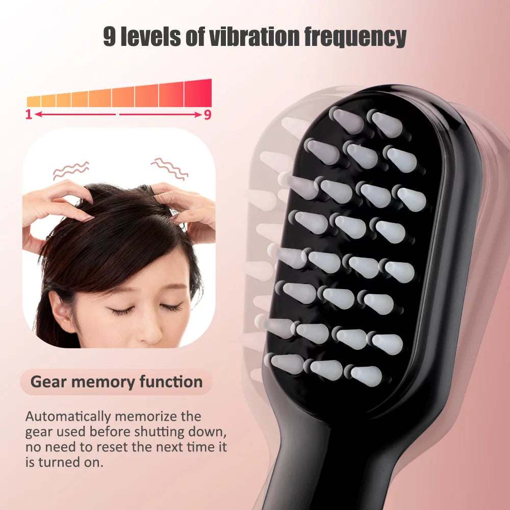 Laser Scalp Massager Comb, Hair Regrowth Brush Electric, Red Blue Light Phototherapy Vibration Hair Regrowth Brush for Hair Regrowth & anti Hair Loss