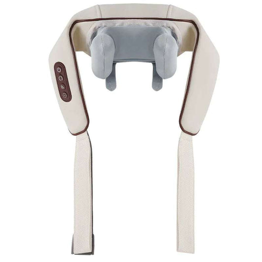 Portable mini relaxer neck and shoulder massager with heated shiatsu kneading and vibration function