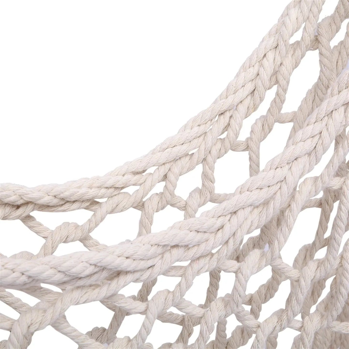 SolunaWeave™ – Cotton Rope Hanging Chair (Beige) Carmine Juneberry