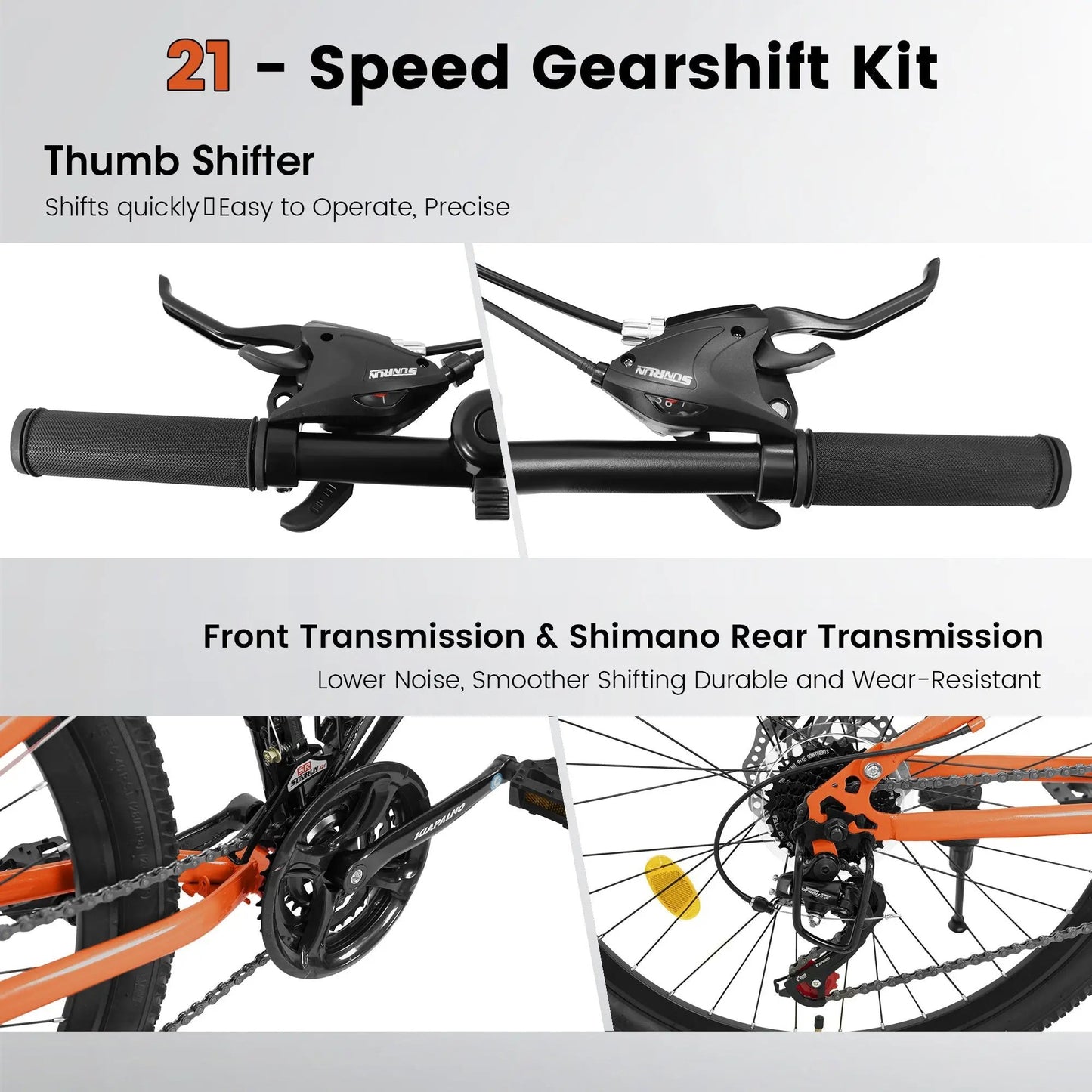 TerraRush™ – 26" Mountain Bike with Shock Absorber & 21-Speed Carmine Juneberry