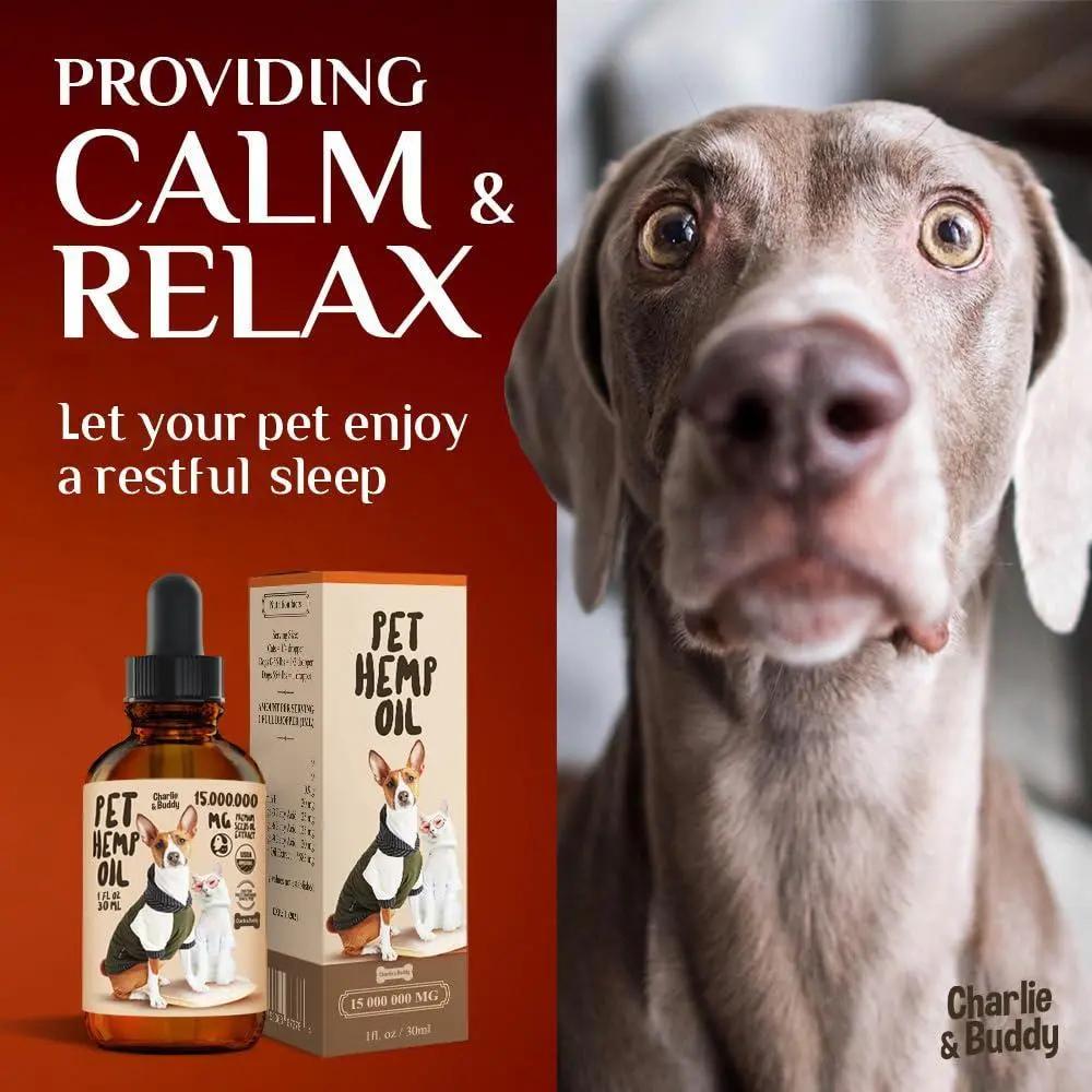 Charlie Buddy   H–µmp Oil for Dogs Cats   Hi—Ä and J–æint Supp–ært and Periwinkle Eros
