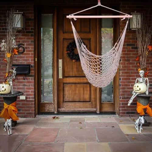 SolunaWeave™ – Cotton Rope Hanging Chair (Beige) Carmine Juneberry