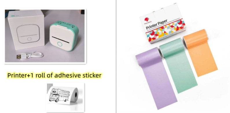 Portable Mini Thermal Label Printer Home Photo Printer Student Wrong Question Printer Bluetooth-compatible Mini Label Printer Price Tag - Shenanigans