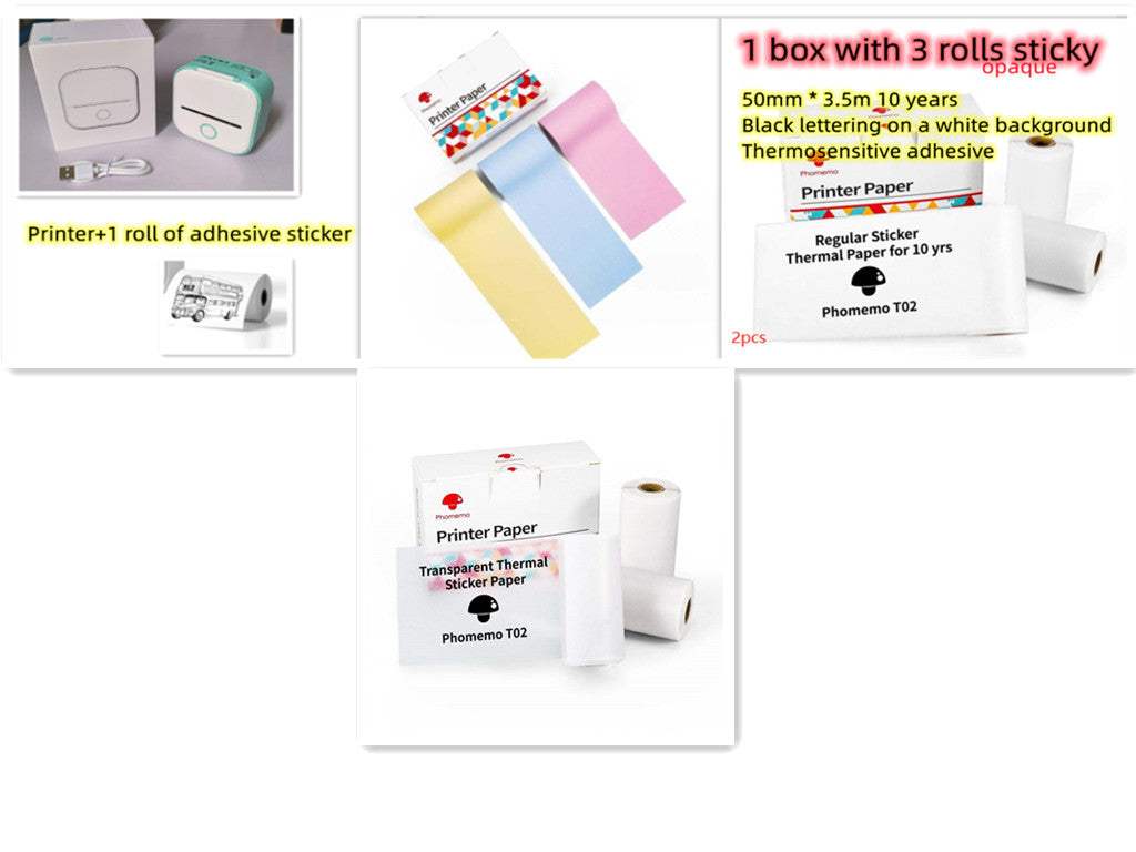 Portable Mini Thermal Label Printer Home Photo Printer Student Wrong Question Printer Bluetooth-compatible Mini Label Printer Price Tag - Shenanigans