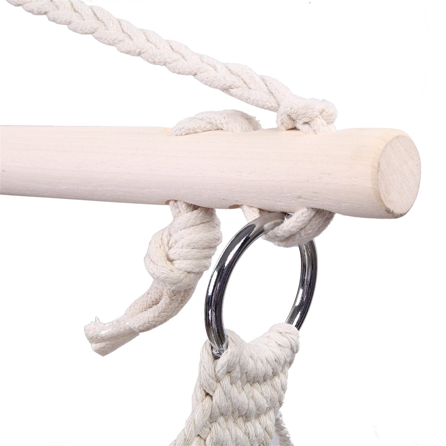 SolunaWeave™ – Cotton Rope Hanging Chair (Beige)