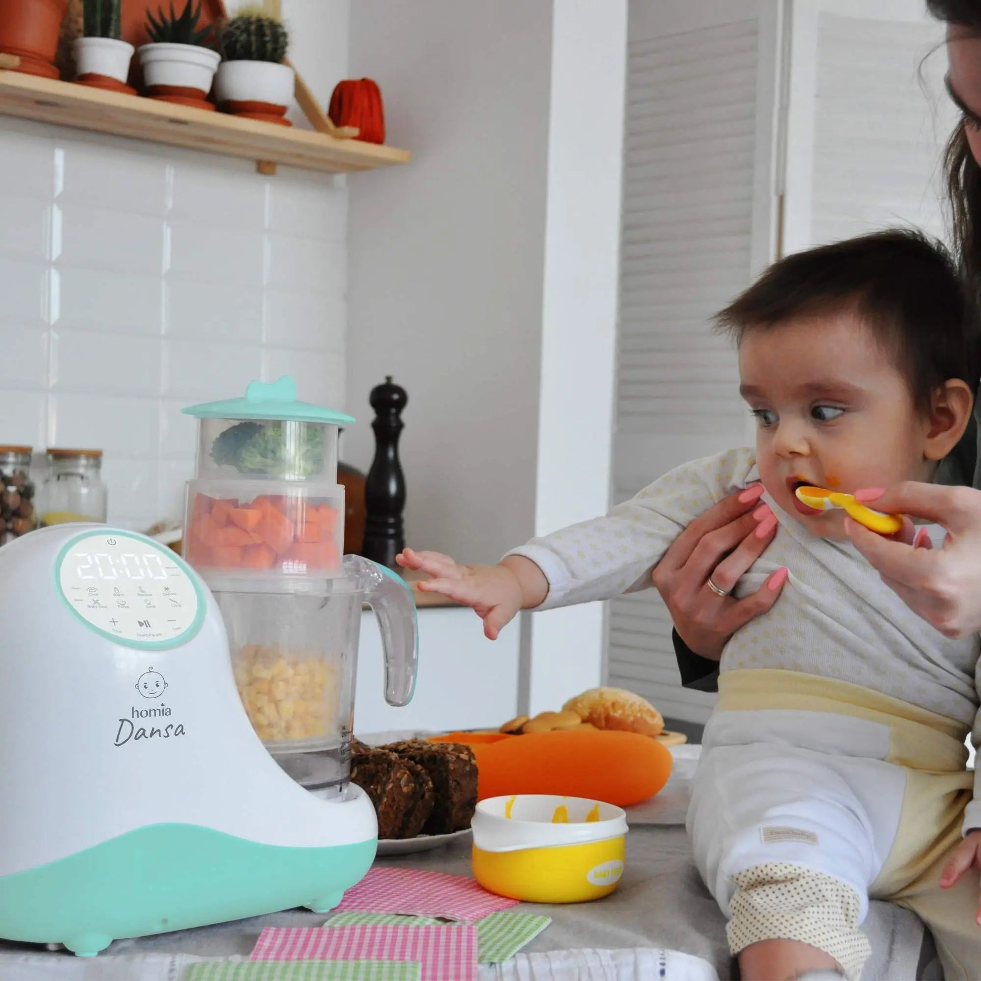 Baby Food Maker Chopper Grinder  Mills and Steamer 8 in 1 Processor Periwinkle Eros