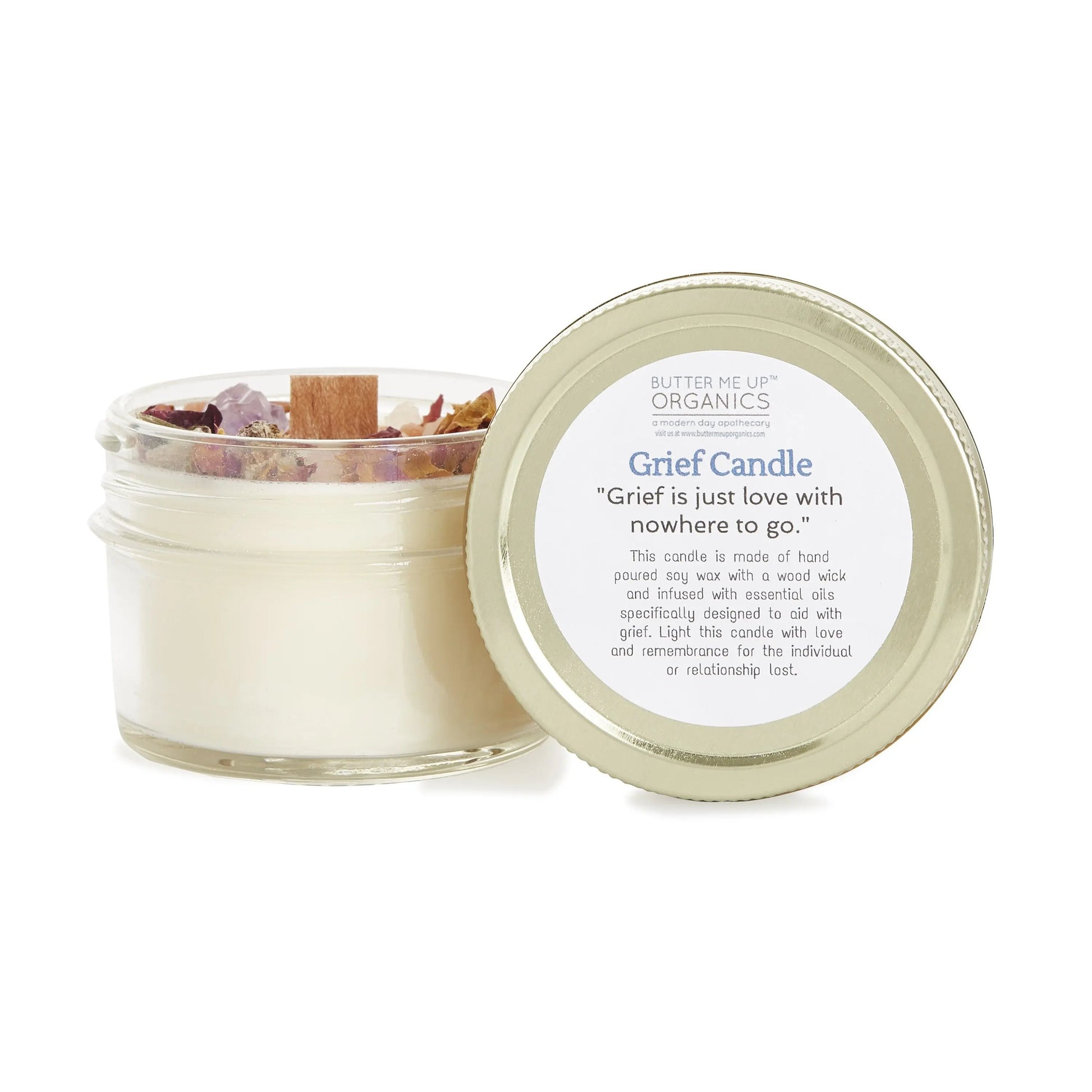 Grief Candle / Intention Candle / Essential Oil Candle / Soy Wax White Smokey