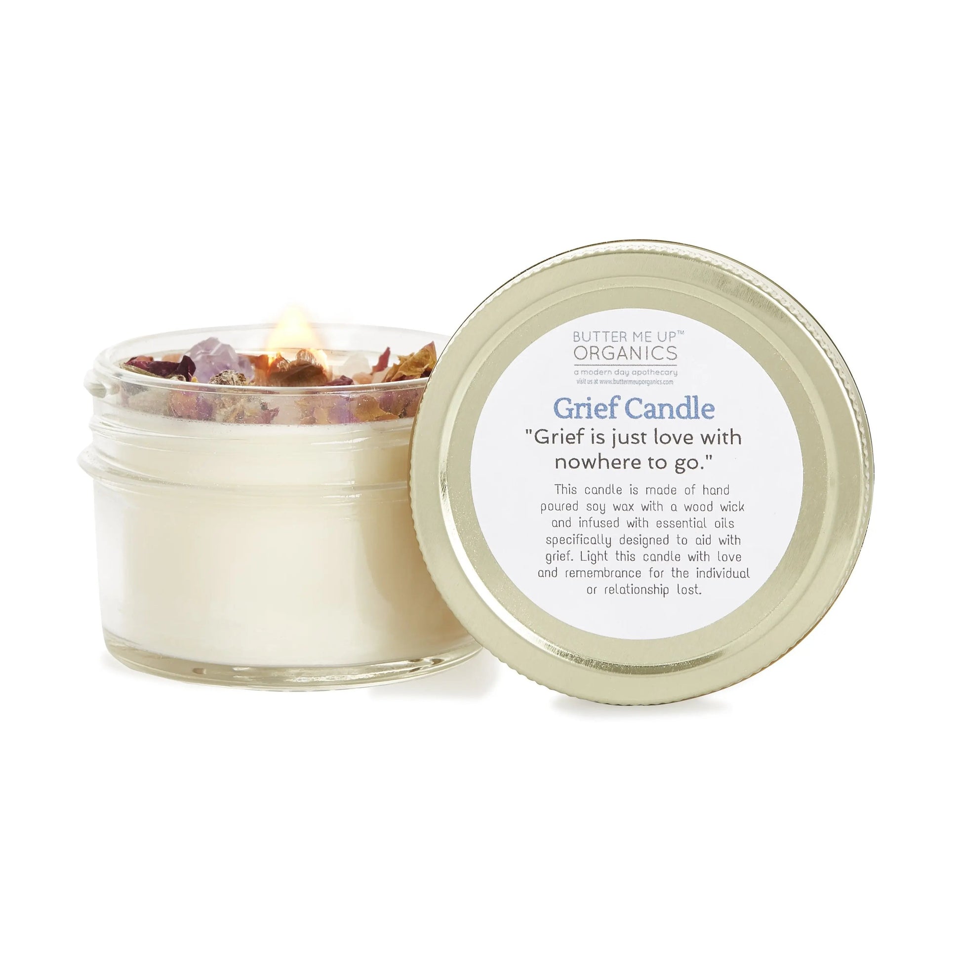 Grief Candle / Intention Candle / Essential Oil Candle / Soy Wax White Smokey