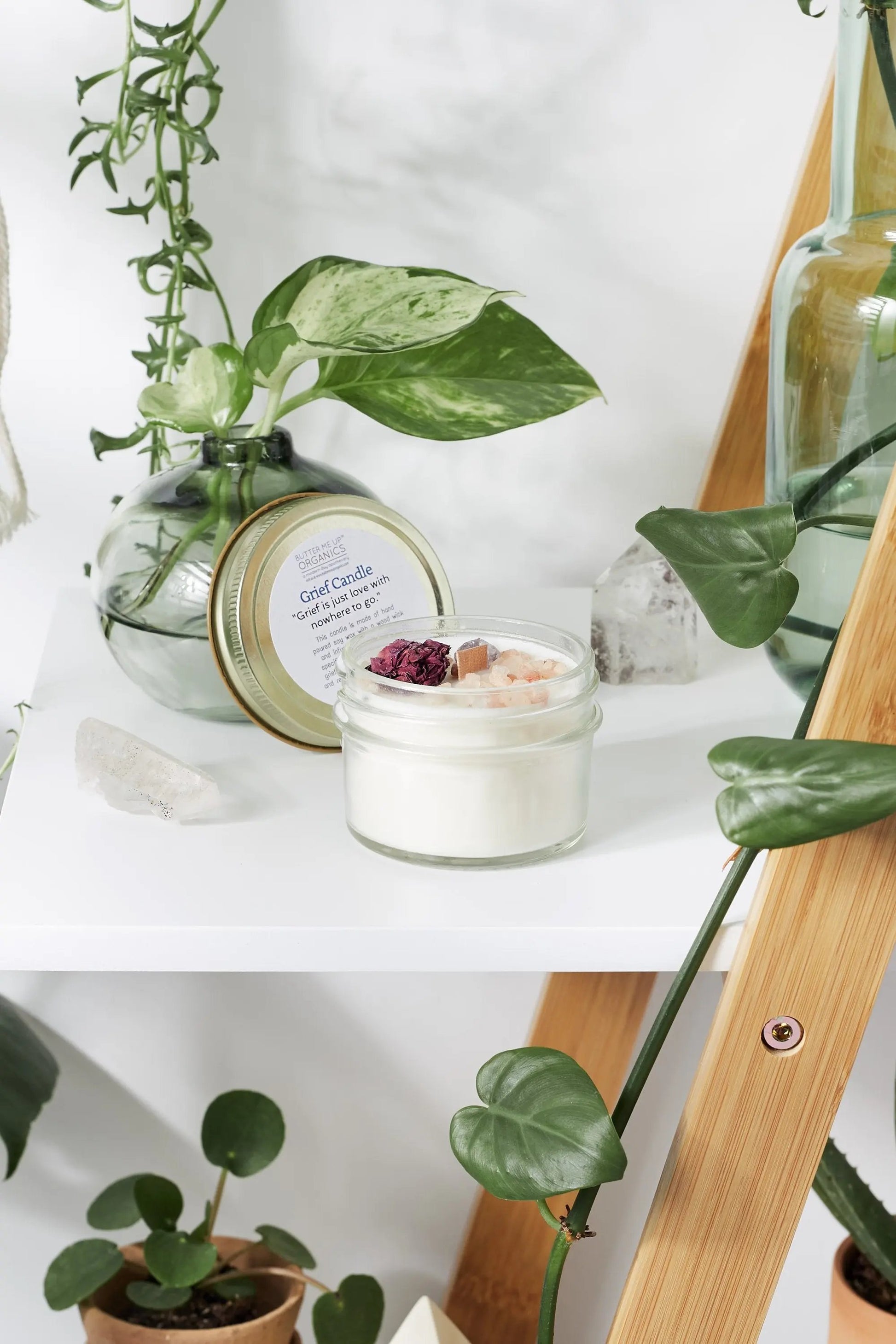 Grief Candle / Intention Candle / Essential Oil Candle / Soy Wax White Smokey