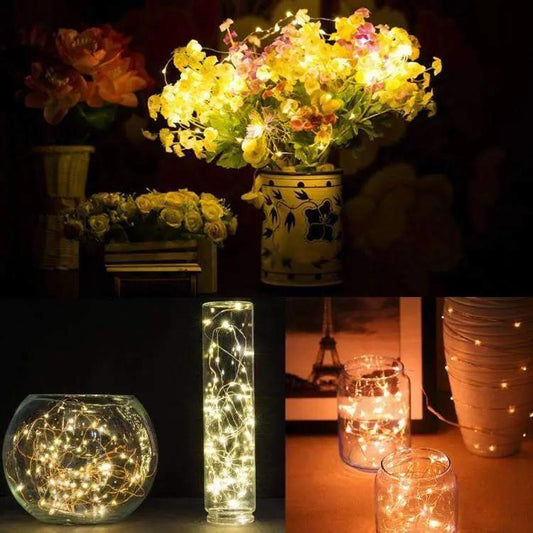 AMZER Fairy String Light 20 LED 2m Waterproof Button Battery Operated Silver Millie