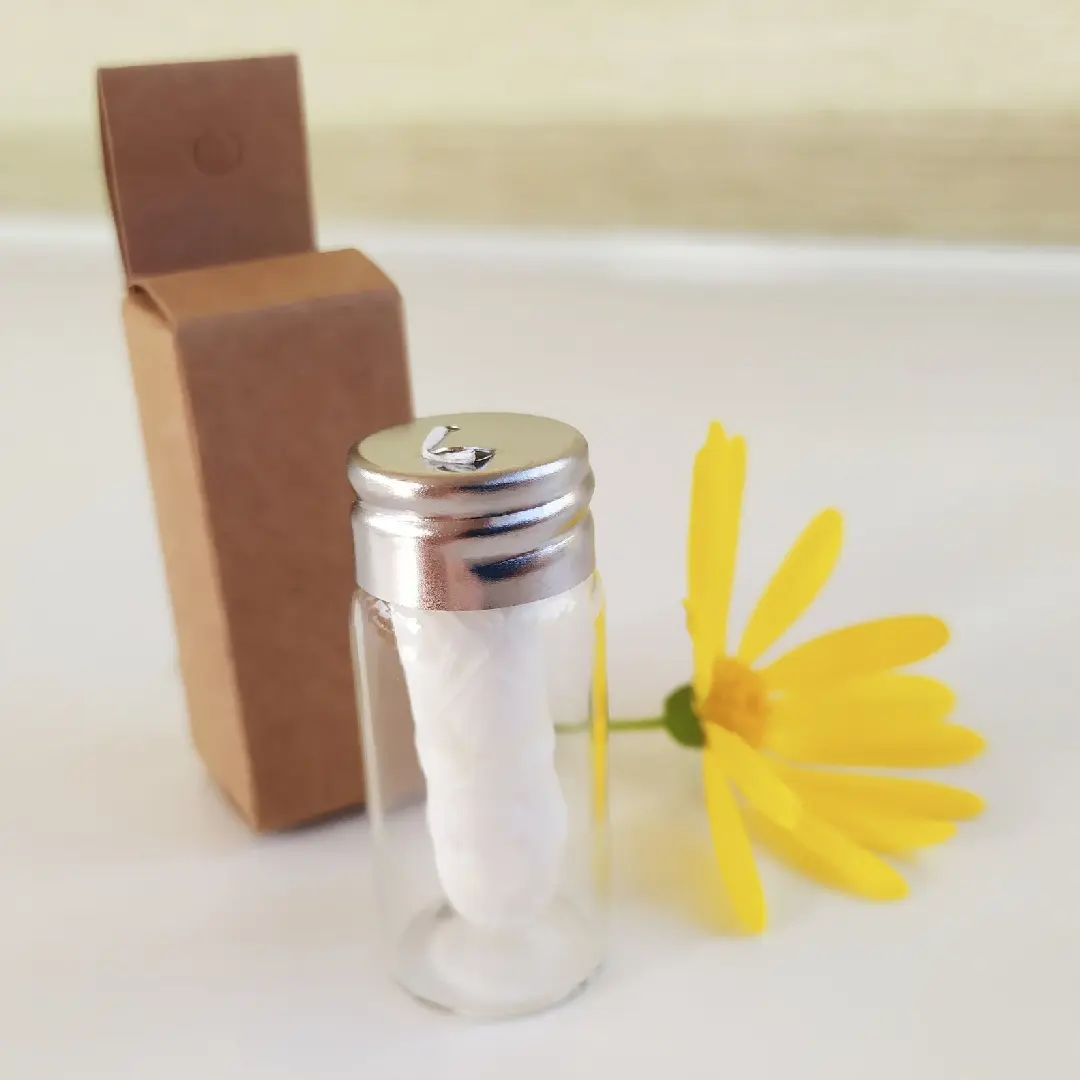 Charcoal Dental Floss in Glass Bottle Yellow Lavender