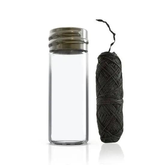 Charcoal Dental Floss in Glass Bottle Yellow Lavender