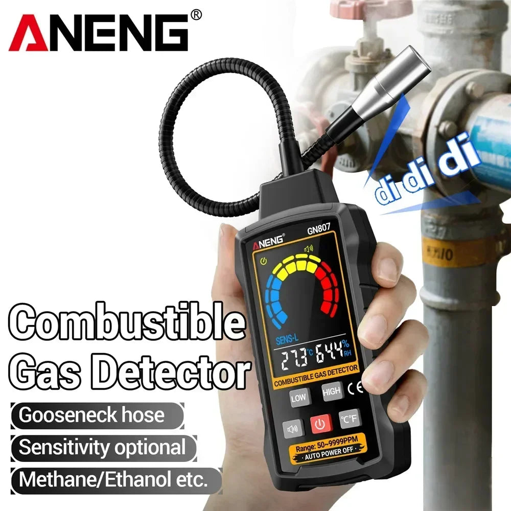GN807 Combustible Gas Detector Natural Gas Coal Gas Leakage Alarm PPM