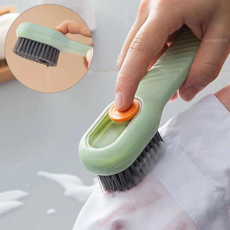 1/2pcs Shoes Brush Automatic Liquid Discharge Multifunction Press Out