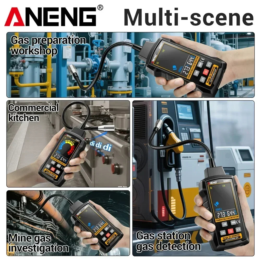 GN807 Combustible Gas Detector Natural Gas Coal Gas Leakage Alarm PPM