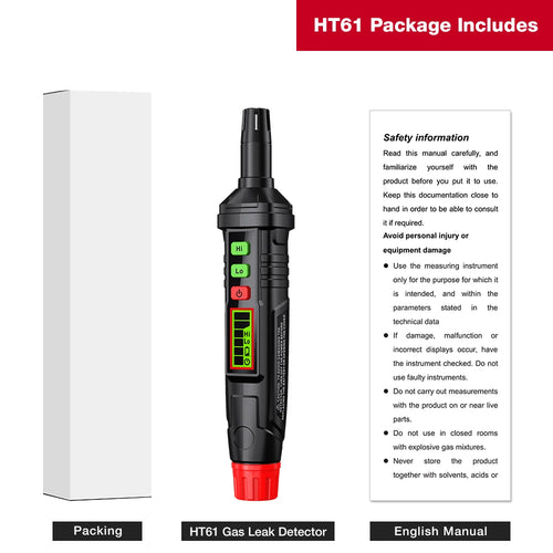 HT61 Gas Leak Detector Gas Analyzer Pen Type Mini Portable PPM Meter