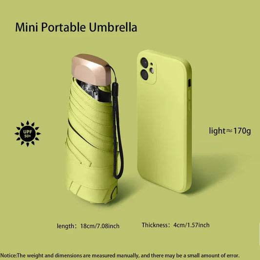 Outdoor Mini Sun Umbrella UV Protection Ultralight Folding Five-fold
