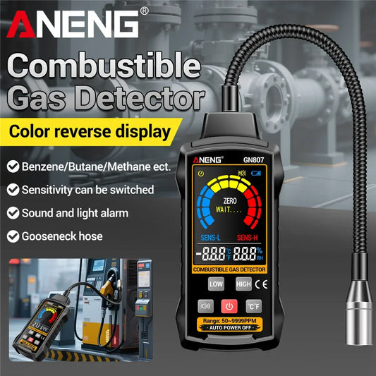 GN807 Combustible Gas Detector Natural Gas Coal Gas Leakage Alarm PPM