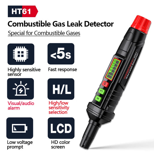 HT61 Gas Leak Detector Gas Analyzer Pen Type Mini Portable PPM Meter