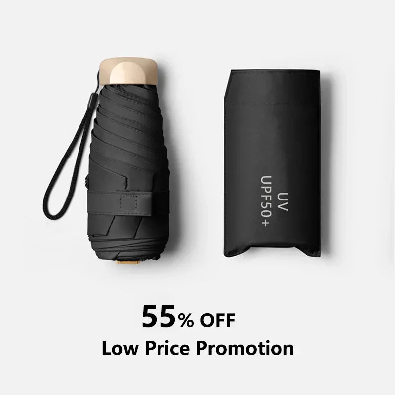 Outdoor Mini Sun Umbrella UV Protection Ultralight Folding Five-fold
