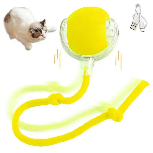 Electric Cat Ball Toys Automatic Rolling Ball Faux Tail Rechargeable AliExpress