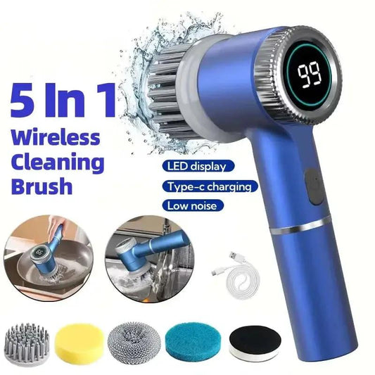 Wireless Electric Cleaning Brush Powerful IPX7 Waterproof USB Maroon Asteria