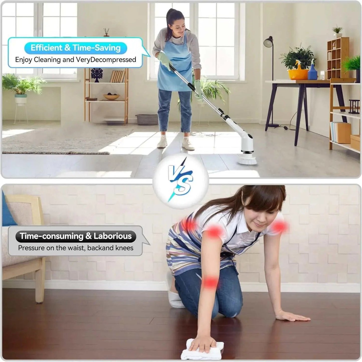 9 in 1 Electric Cleaning Brush LCD Digital Display Multi-Purpose