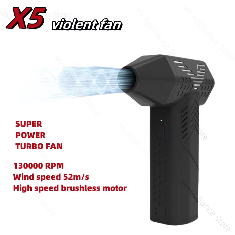 X5 130000RPM Turbofan high power handheld air duster with brushless motor and variable speed for cleaning