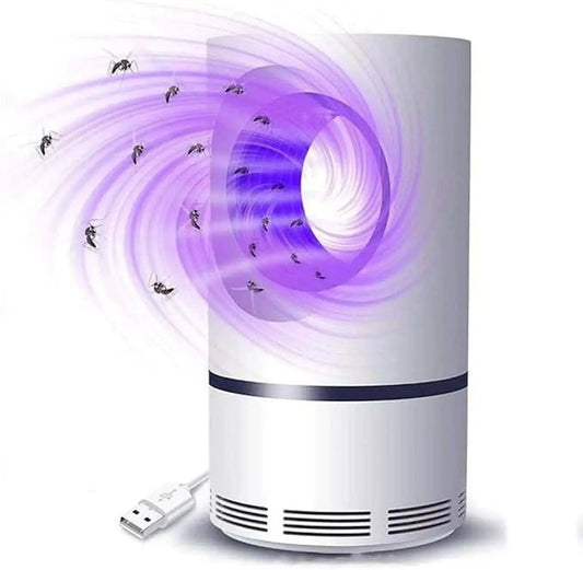 Electric mosquito insect killer lamp with LED UV light and strong suction fan trapping mosquitoes