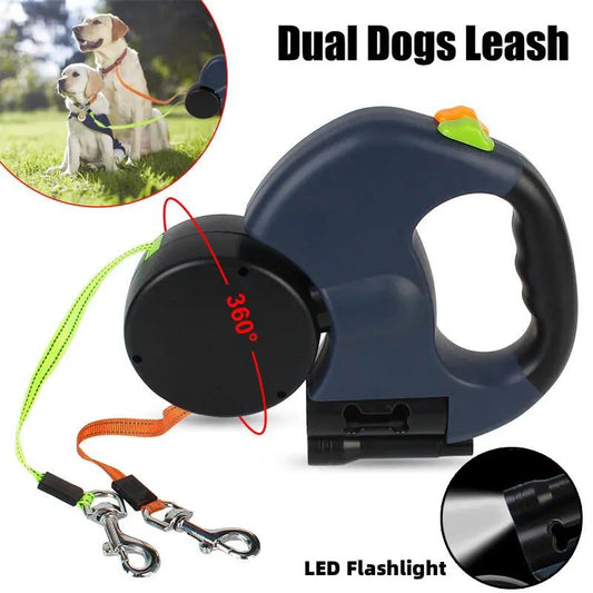 Retractable Dog Leash For Small Dogs Reflective Dual Pet Leash Lead Crimson Medea