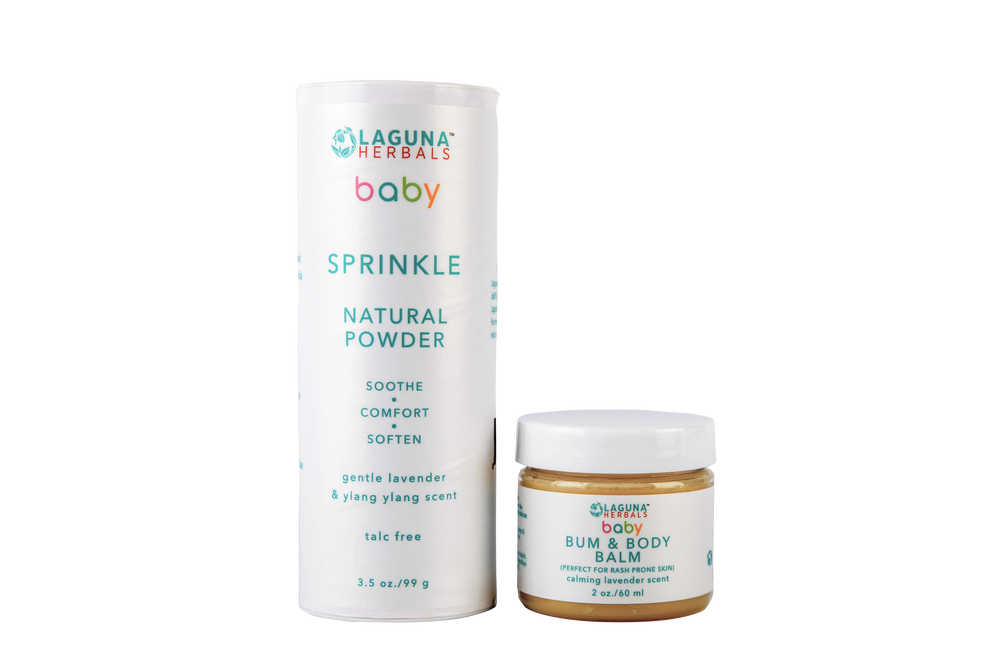 Organic Baby Moisturizer and Sprinkle ( talc free)baby powder set. Orchid Strawberry