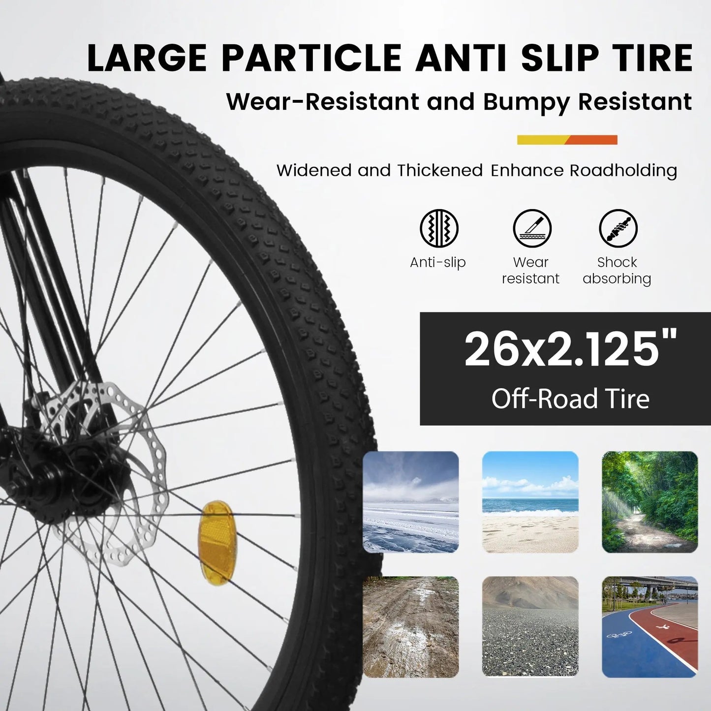 TerraRush™ – 26" Mountain Bike with Shock Absorber & 21-Speed Carmine Juneberry