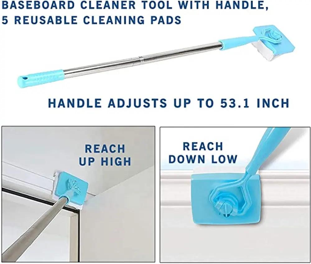 Baseboard Buddy Retractable Household Universal Cleaning Brush Mop Teal Simba