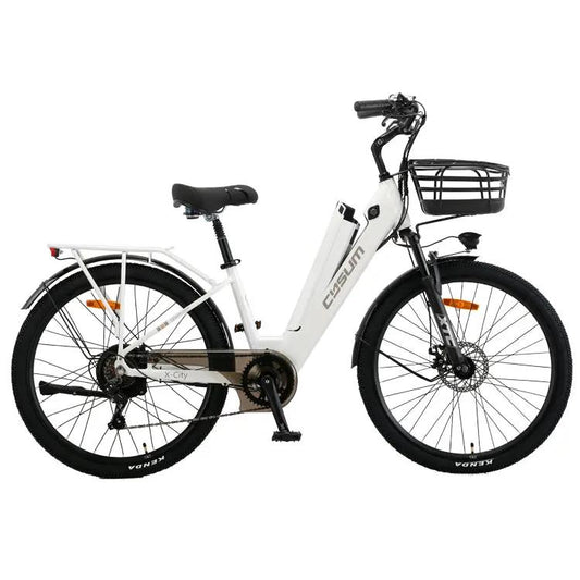 CYSUM X-City women e bike - 26 inch aluminum, 250w 10Ah, speed 25km/h, Puce Hades