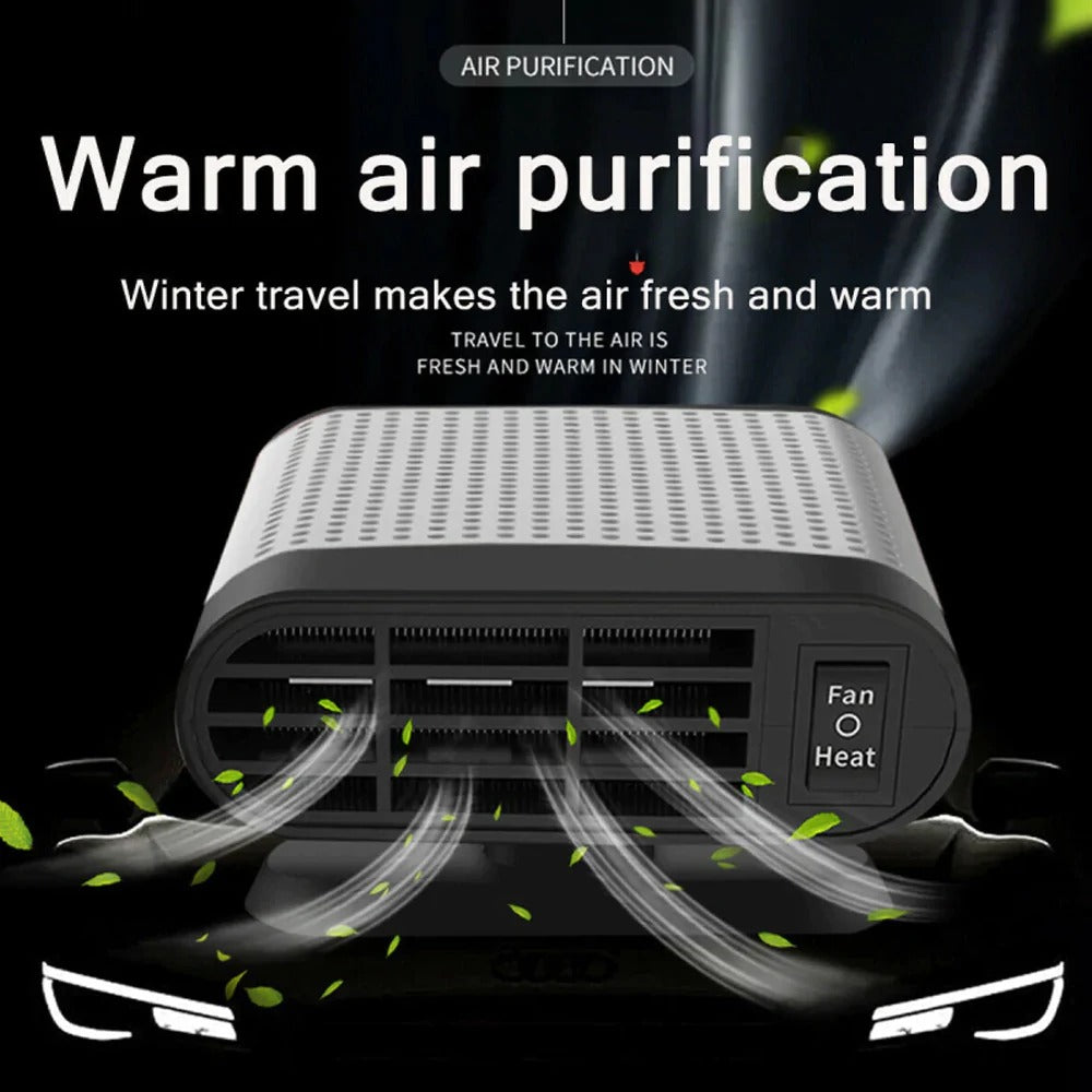 Powerful car heater and fan defroster with air purification and dual heating and cooling functions