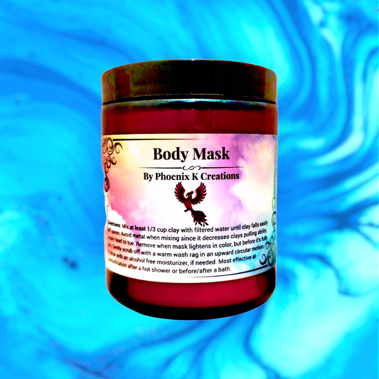 Organic Body Mask- Mud Mask, Full body exfoliation. Cyan Misty
