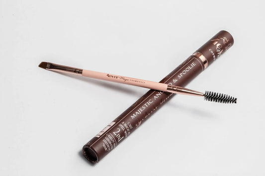 Majestic Angled and Spoolie Eyebrow Brush Pink Charlie